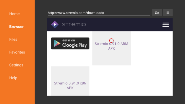 stremio fire tv